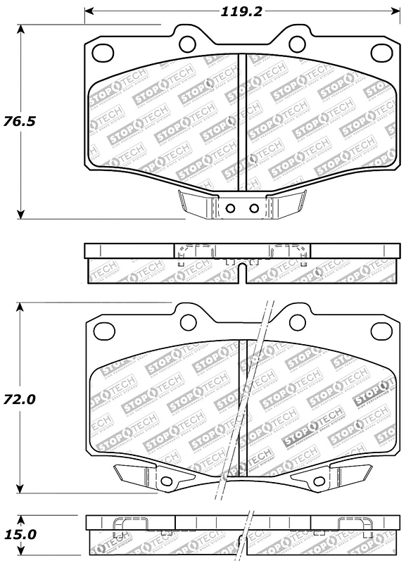 StopTech Sport Brake Pads w/Shims and Hardware - Rear