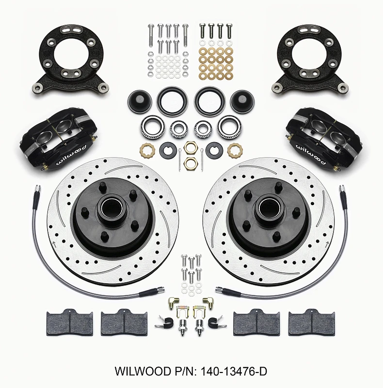 Wilwood Forged Dynalite-M Vorderrad-Bremse 11,30 Zoll 1-teiliger Rotor&Hub-Bohrung 65-69 Mustang Disc & Drum Spindel