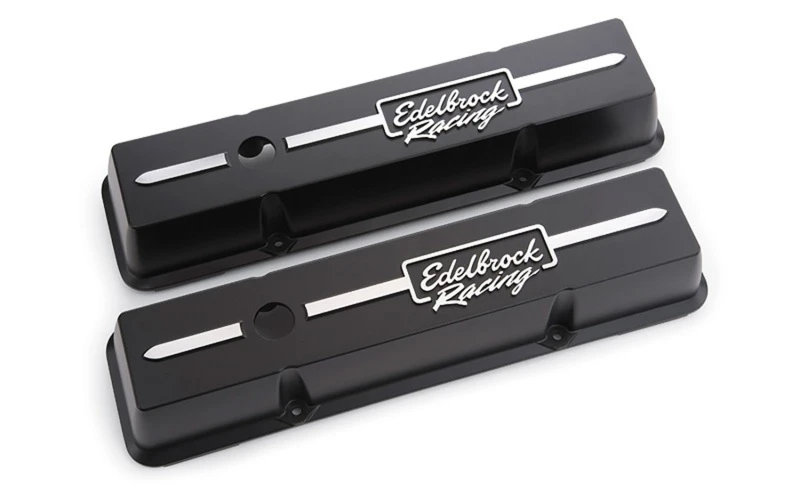 Edelbrock Ventildeckel Racing Series Chevrolet 1959-1986 262-400 CI V8 Niedrig Schwarz