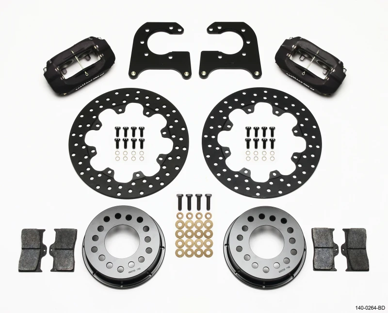 Wilwood Forged Dynalite Heck-Drag-Kit gebohrte Bremsscheibe 58-64 Olds/Pontiac 1/2in Bolzen