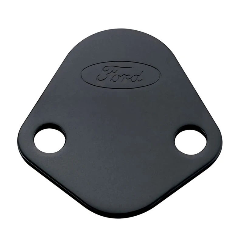 Ford Racing Brennstoffpumpen-Blockierungsplatte - Schwarz, Craquelé-Finish mit Ford Oval