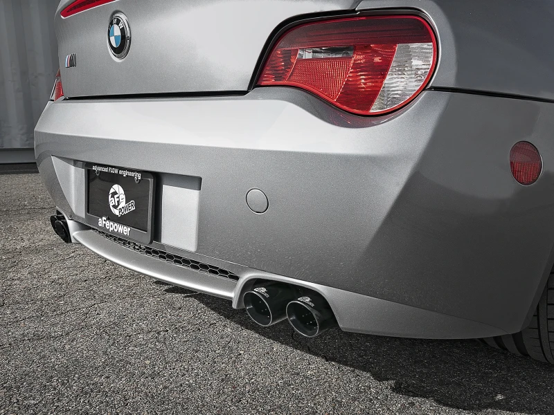 aFe MACH Force-Xp 2-1/2in 304 SS Kat-Back Auspuffanlage mit schwarzen Endrohren 05-08 BMW Z4 M Coupe (E86) L6 3.2L