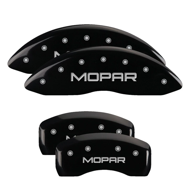 MGP 4 Bremse Caliper Abdeckungen Graviert Vorne & Hinten MOPAR Schwarz finish silber ch