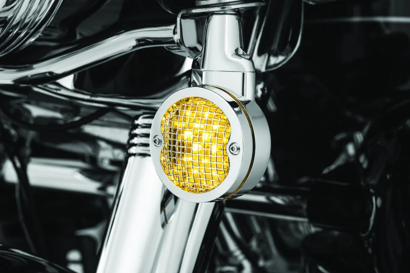 Kuryakyn Mesh Blenden für Blinker 3-1/4 Zoll Chrom