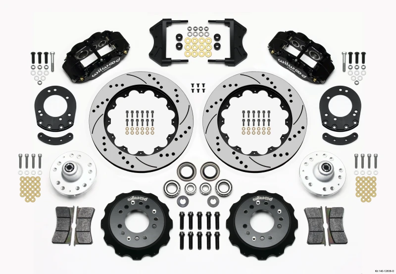 Wilwood Narrow Superlite 6R Vordere Nabe-Kit 14,00 Zoll gebohrt 1965-1969 Mustang Trommel-Spindel