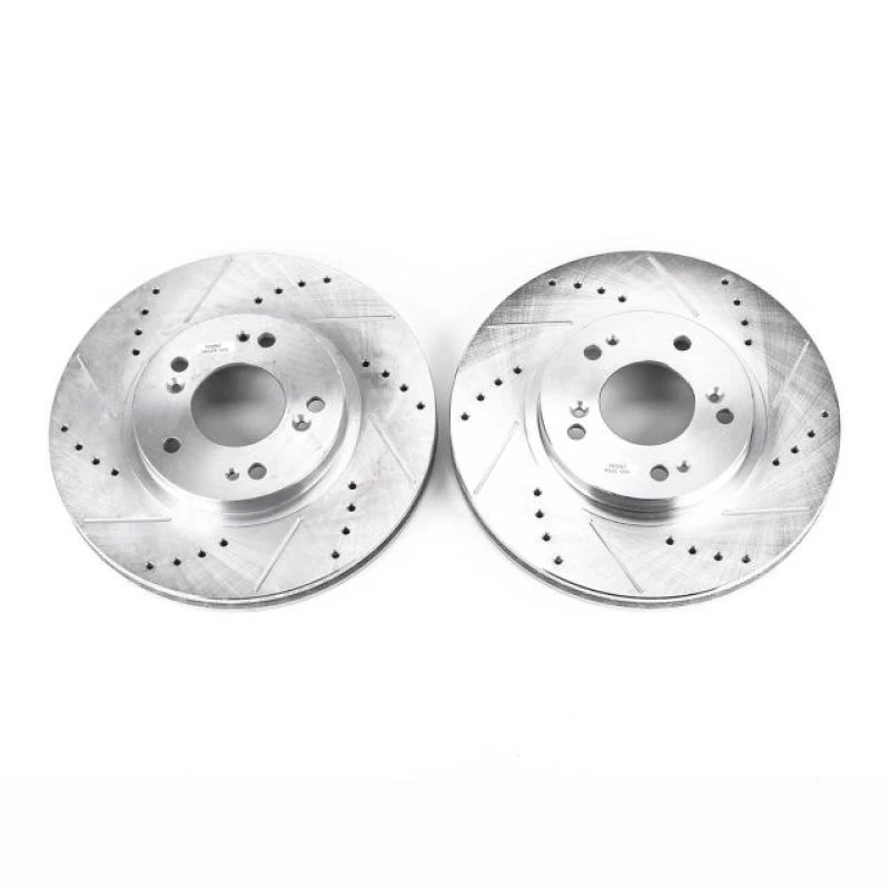 Power Stop Front Evolution Drilled & Slotted Rotors - Pair for 04-08 Mitsubishi Endeavor