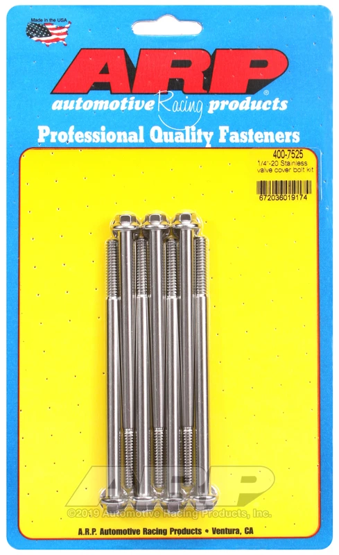 ARP Merlin Block Brodix Kopf BB Hex Ventildeckel-Schrauben-Kit für verschiedene Anwendungen (Kit aus 7)