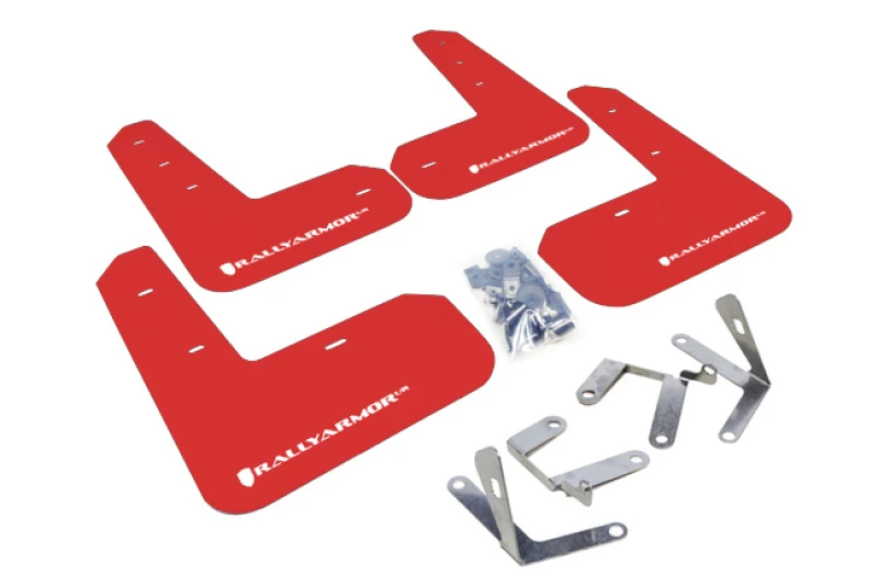 Rally Armor Rote UR-Schmutzfänger mit weißem Logo für 13-17 Subaru BRZ/Toyota FR-S