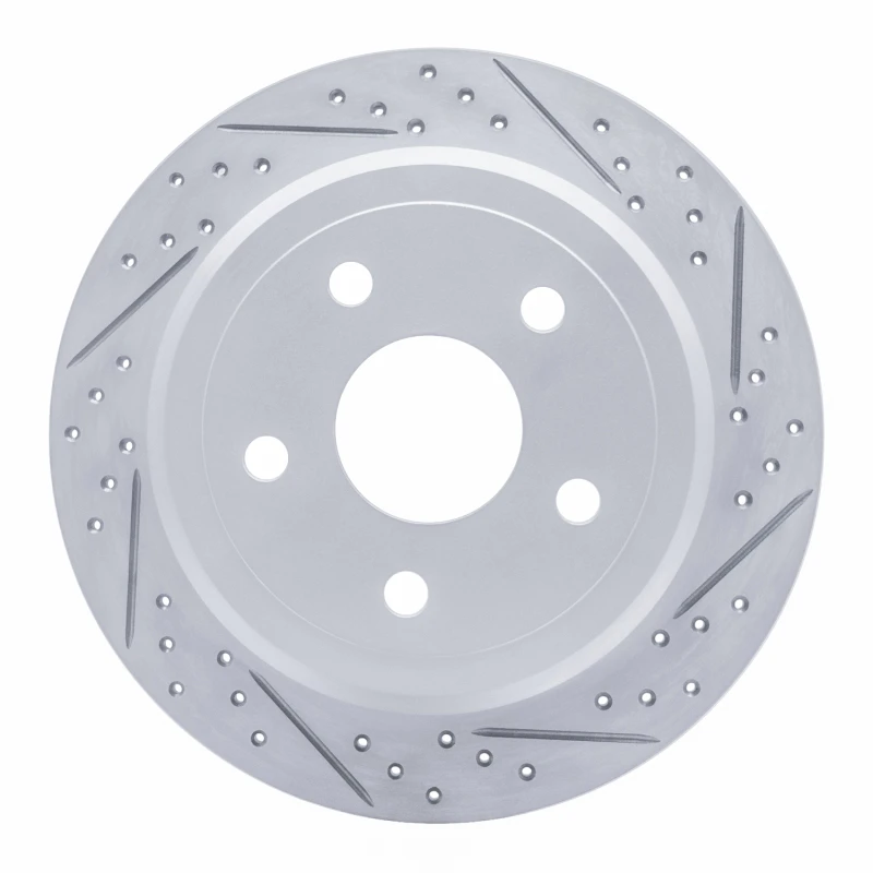 DFC 07-18 Jeep Wrangler Rear Right Drilled & Slotted Geoperformance Rotor