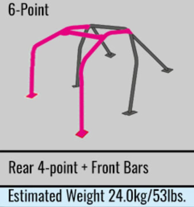 Cusco Roll Cage -Sfty21 40 Steel 6pt Dash Through für Lexus IS300 SXE-10