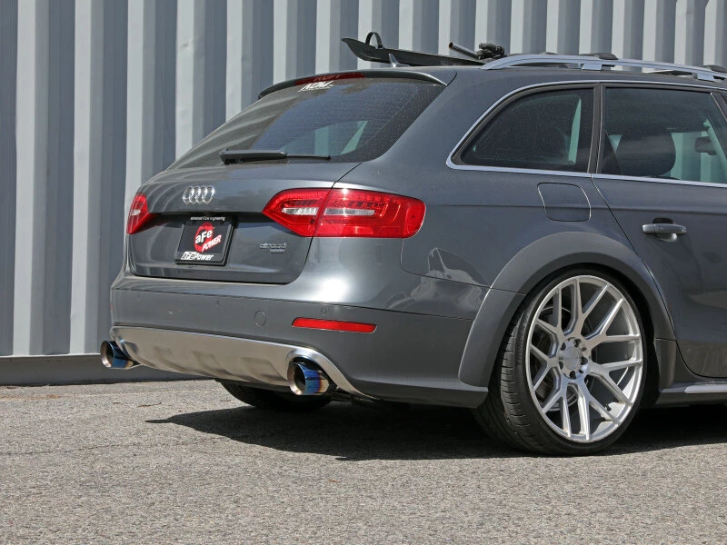 aFe MACH Force-Xp 13-16 Audi Allroad L4 SS Axle-Back Exhaust w/ Blue Flame Tips