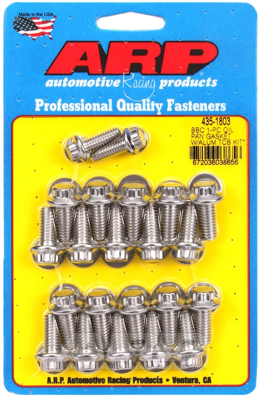 ARP BB Chevy1-pc Oil Pan Gasket with Alum Timing Cover 12pt Bolt Kit for Chevrolet Big Block