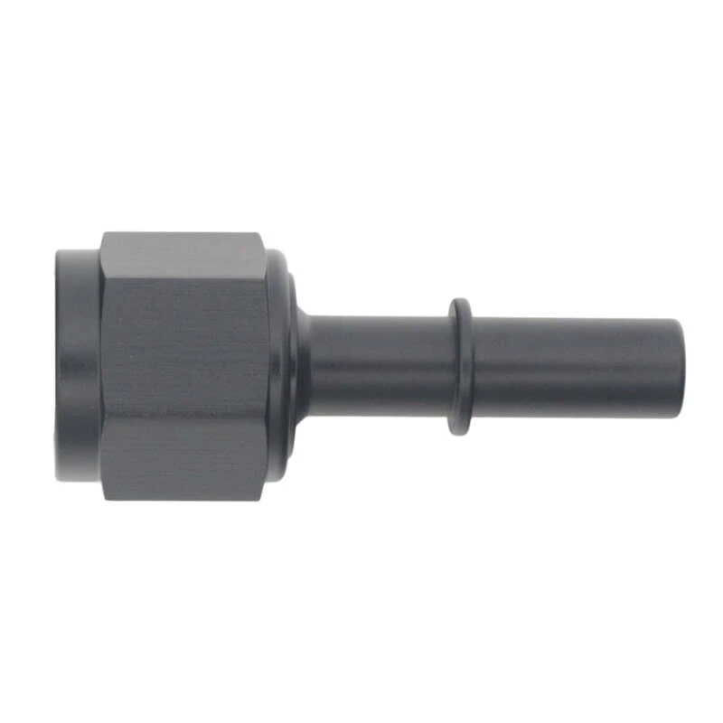 DeatschWerks 8AN Weibliche Flare-Swivel auf 3/8 Zoll männliches EFI Quick-Disconnect - eloxiert matt schwarz