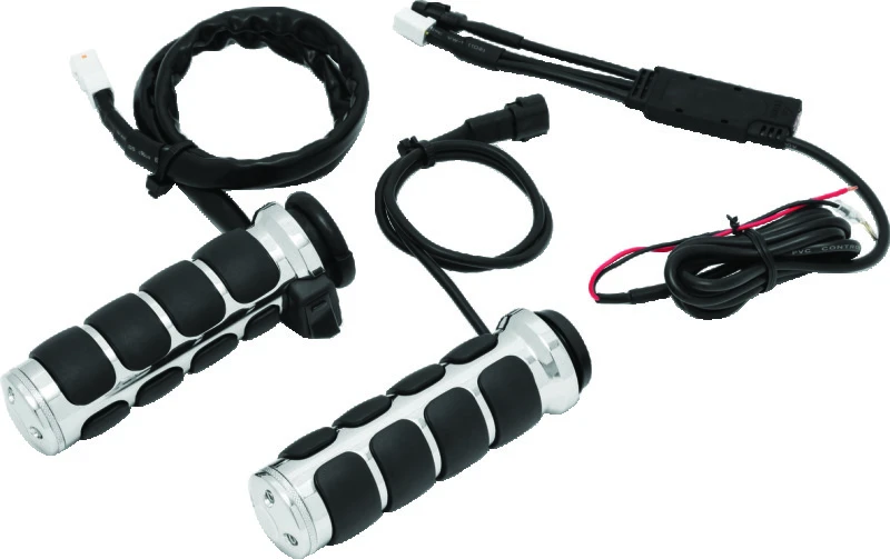 Kuryakyn Heated ISO Grips Throttle-By-Wire Chrome