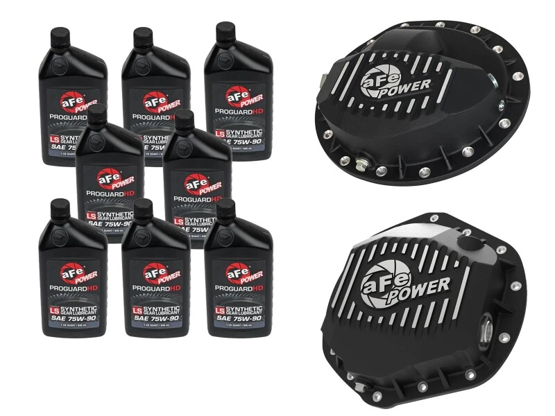 aFe Power Front/Rear Diff Cover Kit w/ Oil 03-13 Dodge L6 Trucks (AAM 9.25-14 & AAM 11.5-14)