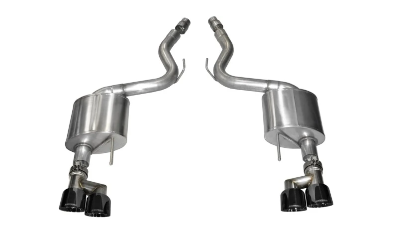 Corsa 2015-2017 Ford Mustang GT 5.0 3 Zoll Axle Back Auspuff Schwarze Quad-Tipps (Sport)