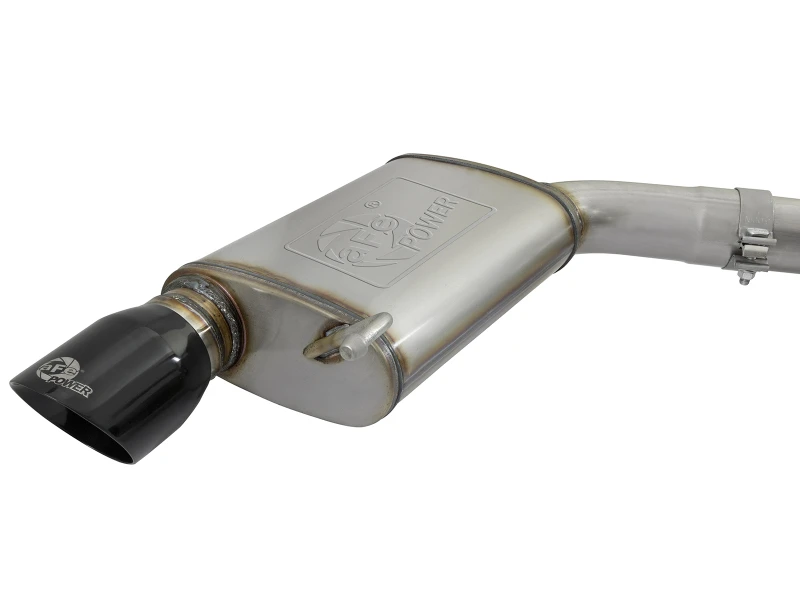 aFe MACHForce XP 3 Zoll 304 SS Lauter Ton Kat-Back mit schwarzen Spitzen 15-17 Ford Mustang V6-3.7L/V8-5.0L
