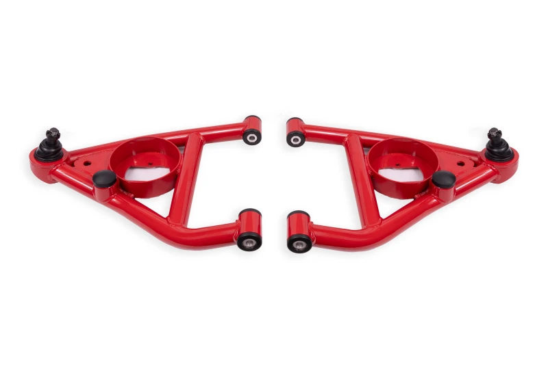 BMR 68-74 Chevrolet Nova w/ Bump Stops Lower A-Arms w/ STD. Ball Joint (Delrin) - Red