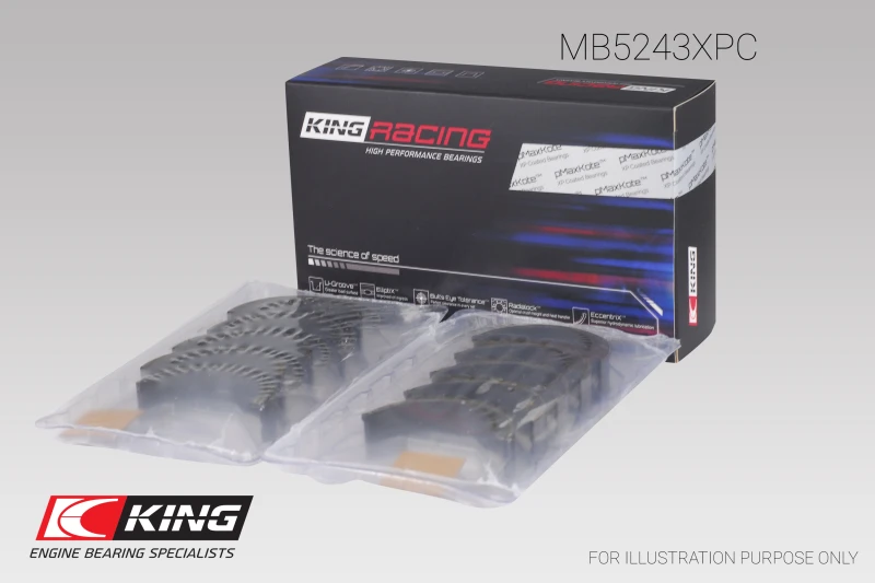 King Nissan SR20DE/DET (2,0L) (Größe STD) Leistungsbeschichtete Hauptlager-Set