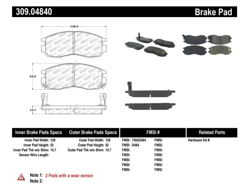 stoptech_309.04840-6794f4756af35 StopTech Performance 4/89-99 for Mitsubishi Eclipse GST Front Brake Pads