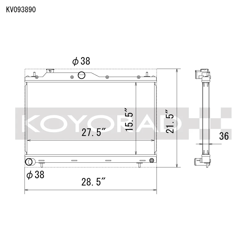 Koyo 22-25 Subaru WRX All Aluminum Performance Radiator