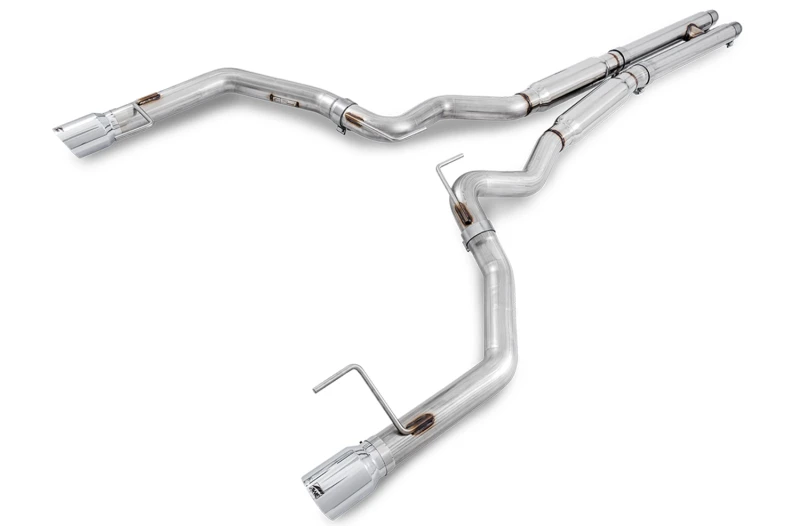 AWE Tuning S550 Mustang GT Kat-Auspuff - Track Edition (Chrom-Silber-Spitzen)