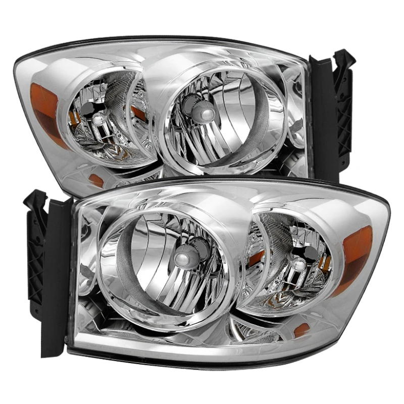 Xtune Dodge Ram 1500 06-08 / Ram 2500/3500 06-09 Amber Crystal Headlights Chrome HD-JH-DR06-AM-C
