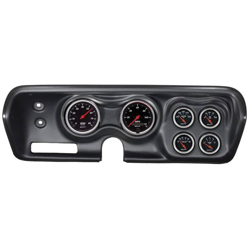 Autometer Designer Black 71-74 Charger/ GTX/ Road Runner Dash-Kit 6-teilig Tach/MPH/Kraftstoff/Öl/WTMP/Volt