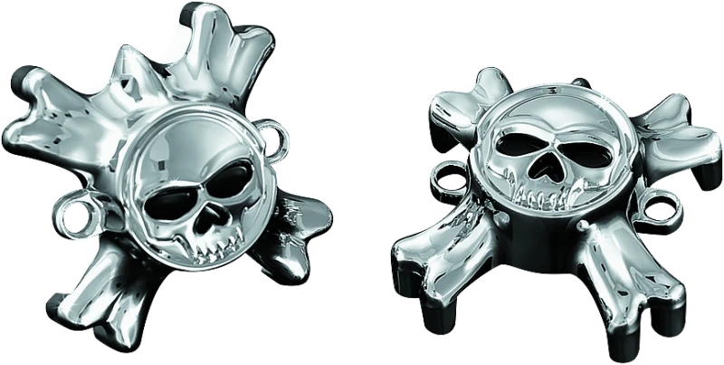 Kuryakyn Replacement Zombie Grip Emblems With Throttle Boss Chrome