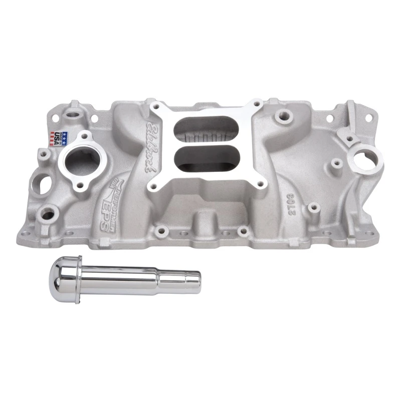 Edelbrock Ansaugkrümmer Performer Eps mit Ölfüllrohr und Entlüfter für Small-Block Chevy