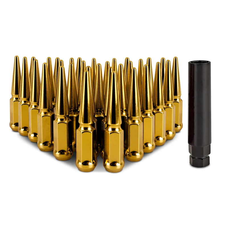 Mishimoto Stahl-Spiked-Radschrauben M14 x 1,5 32-teiliges Set Gold