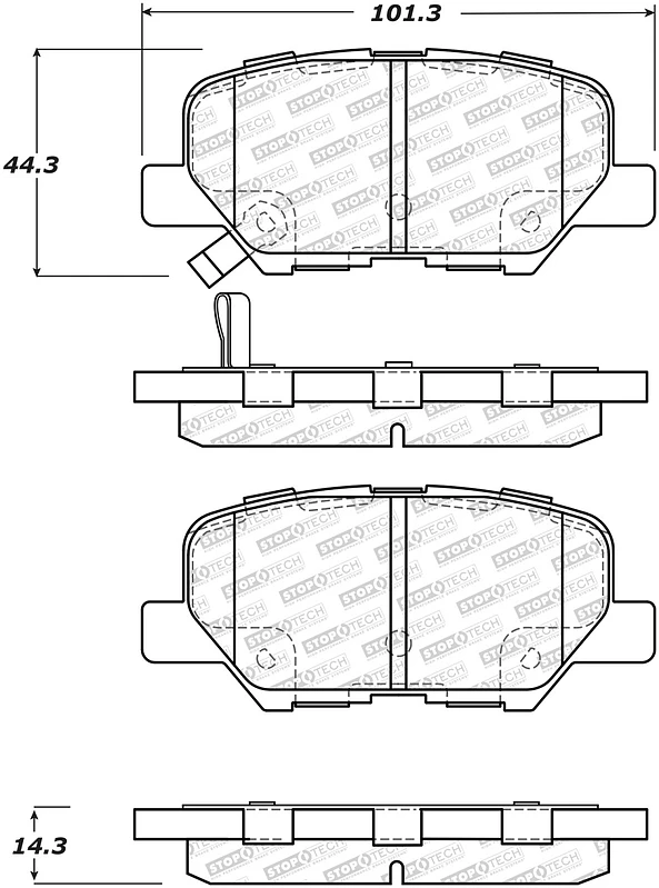 StopTech Street Select Rear Brake Pads for 13-17 Mitsubishi Outlander Sport