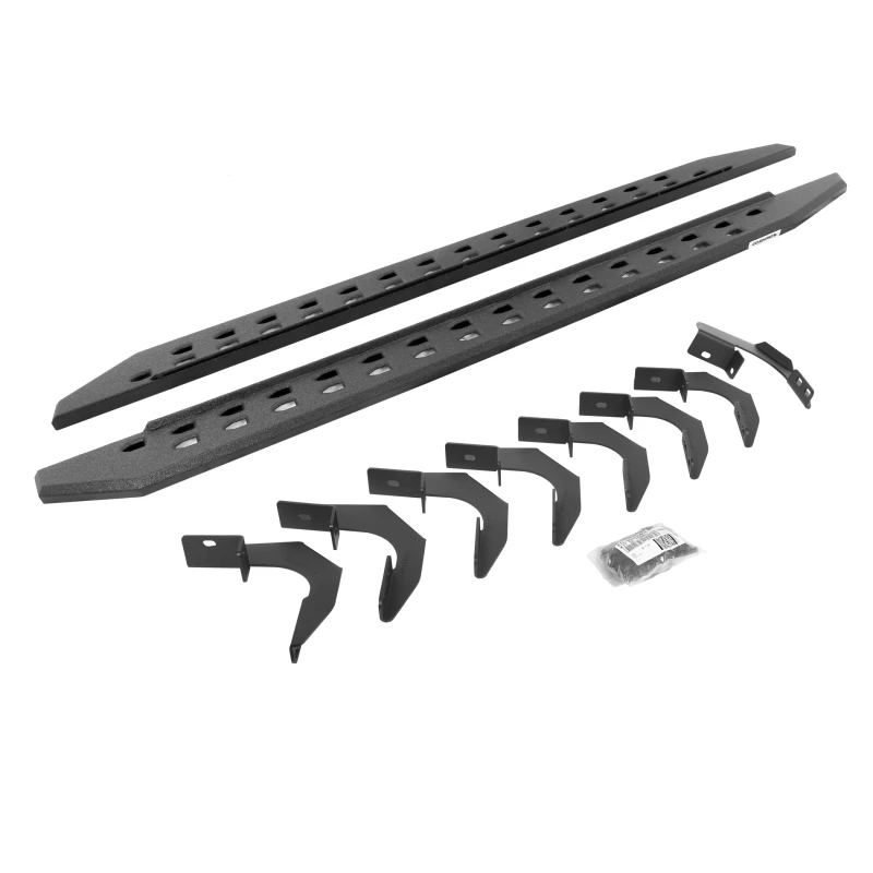 Go Rhino 15-22 GMC Canyon CC 4DR RB20 Slim Laufbrett-Kit (Inkl. Halterungen) - Bedliner-Beschichtung