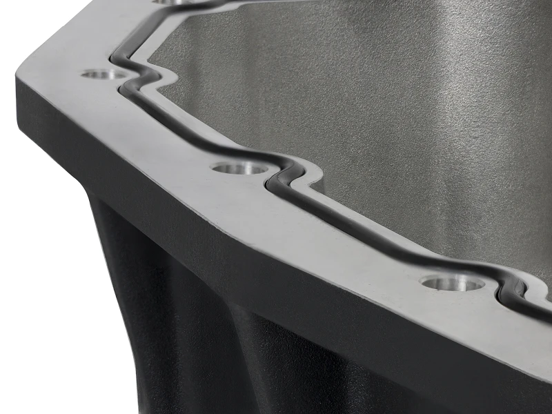 AFE Pro Series Motorölwanne Schwarz mit bearbeiteten Rippen; 11-16 Ford Powerstroke V8-6.7L (td)