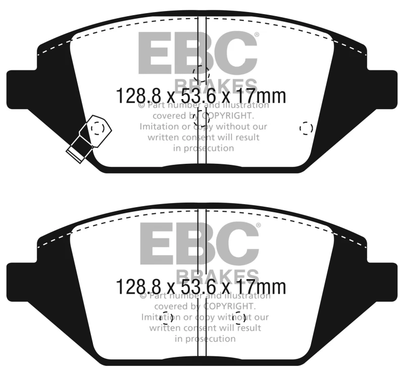 EBC 2016+ Chevrolet Spark 1.4L Greenstuff Front Brake Pads