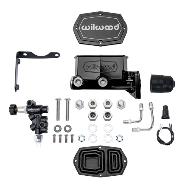 Wilwood MOPAR Kompaktes Tandem M/C Kit mit P-Valve 1in Bore - Schwarz für MOPAR