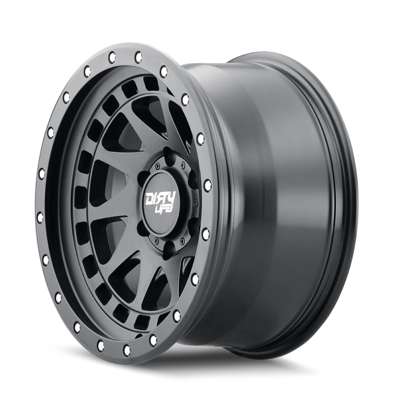 Dirty Life 9311 Enigma Pro 17x9/5x127 BP/-12mm Offset/71.5mm Hub Matte Black Wheel - Beadlock