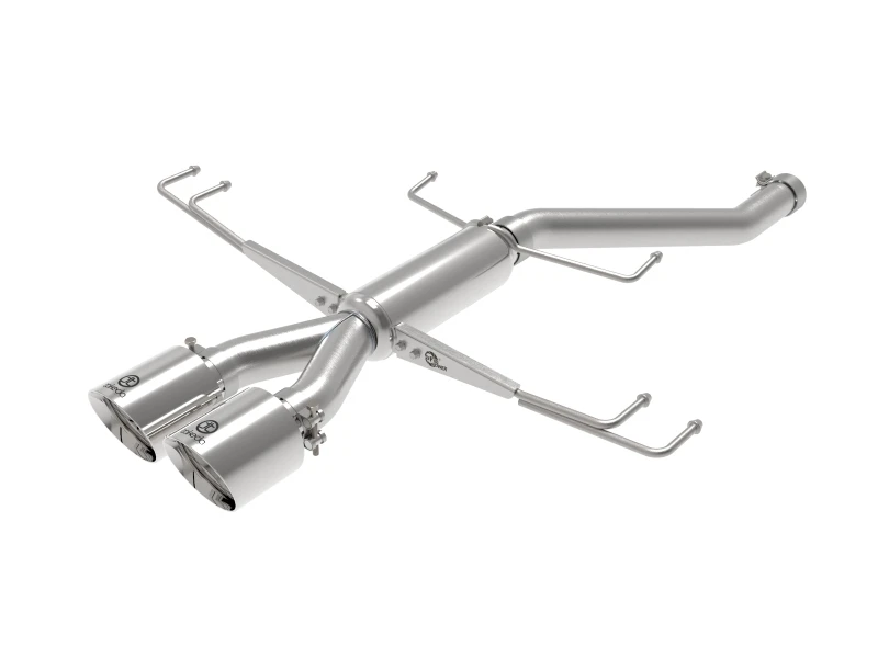 aFe Takeda 2,5-Zoll-304SS-Achse-Rückseite-Auspuff-System 17-19 Honda Civic Type R L4-2,0L (t) - Polierter Auspuff