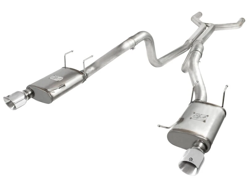 aFe MACHForce XP Cat-Back Auspuff 3 Zoll SS mit polierten Endstücken 11-14 Ford Mustang GT V8 5.0L