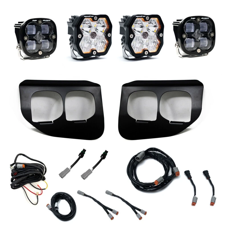 Baja Designs 20-22 Ford SD Squadron 2.0 SAE/Sport Dual Fog Pocket Kit (Driving/Combo) - Clear