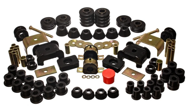 Energy Suspension 73-80 Chev/GMC 4WD mit Nachrüstfedern vorne, schwarzes Hyper-Flex-Master-Bushing-Set