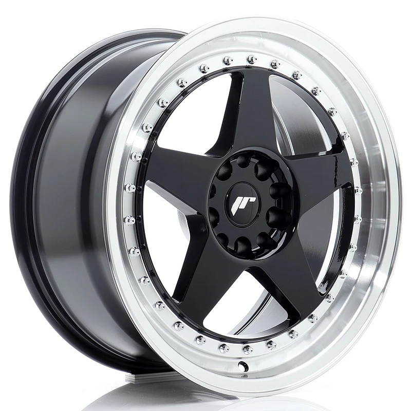 JR Wheels JR6 18x8,5 ET22 5x114,3/120 Gloss Black w/ Machined Lip