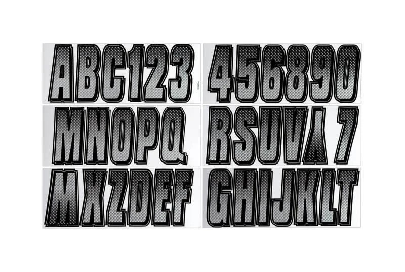Hardline Bootsaufkleber Registrierungskit 3 Zoll – 300 Silber/Schwarz