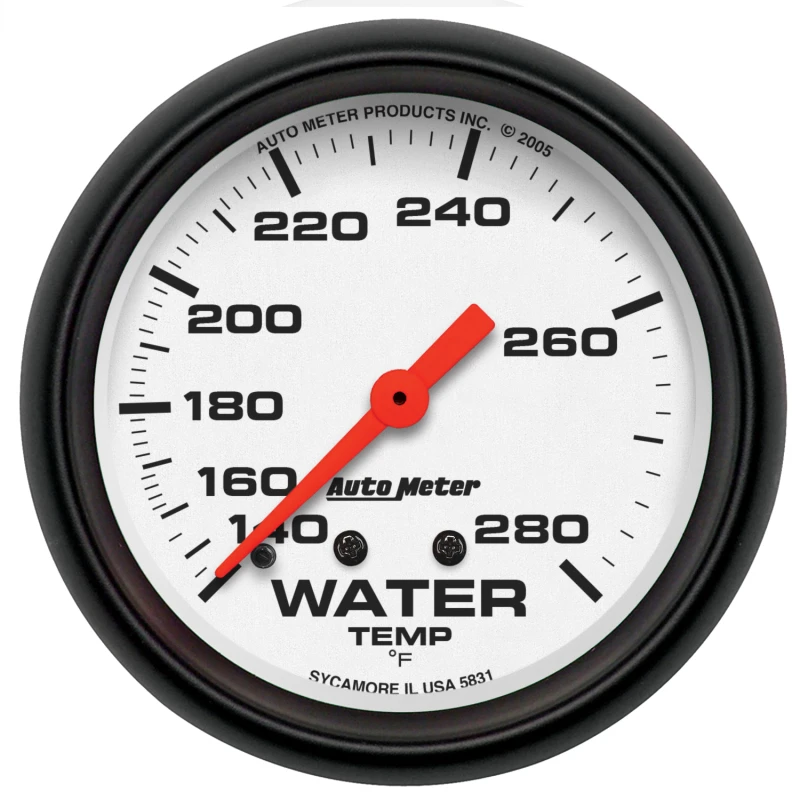 Autometer Phantom 66mm 140-280 Deg F Mechanical Water Temperature Gauge