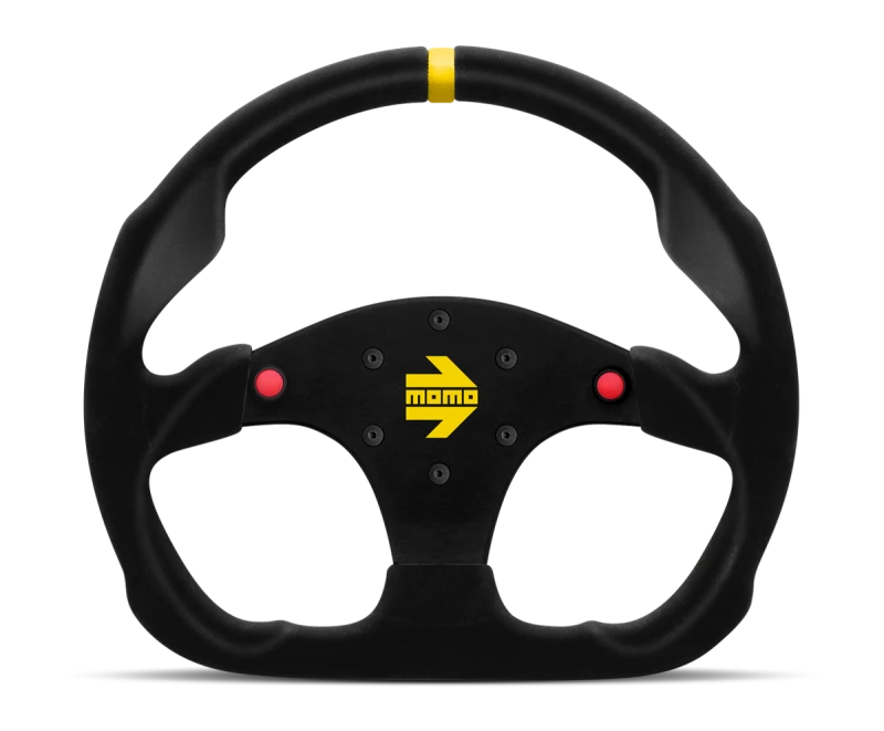 Momo MOD30 Buttons Steering Wheel 320 mm -  Black Suede/Black Spokes/1 Stripe