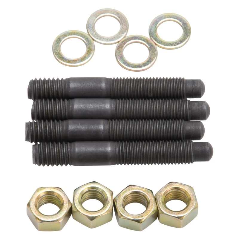 Edelbrock Vergaser Montagebolzen Bullet Nosed Schwarz Oxid Gold Iridit Wascher/Muttern Satz 4