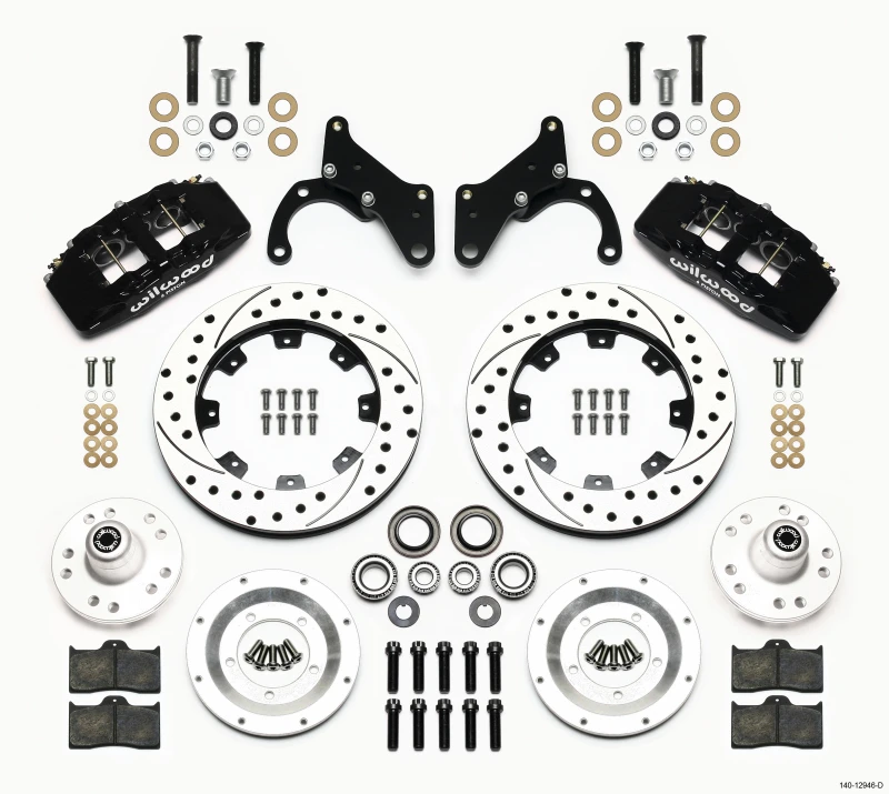 Wilwood Dynapro 6 Vorderrad-Kit 12,19 Zoll gebohrt 69-70 Impala Trommel/Scheibe 69-82 Vette