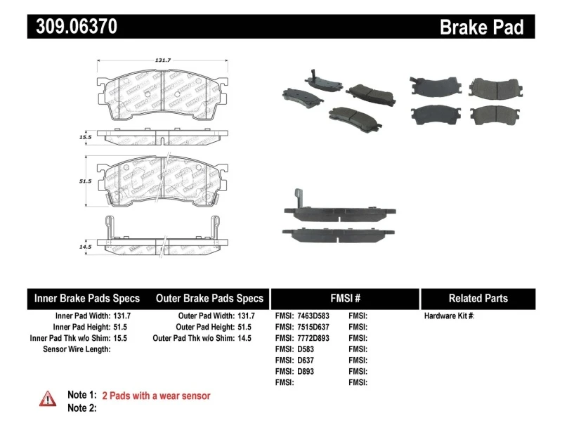 stoptech_309.06370-6794ea980c3ca StopTech Performance 93-97 Ford Probe / 93-97 Mazda MX-6/93-02 626 Front Brake Pads