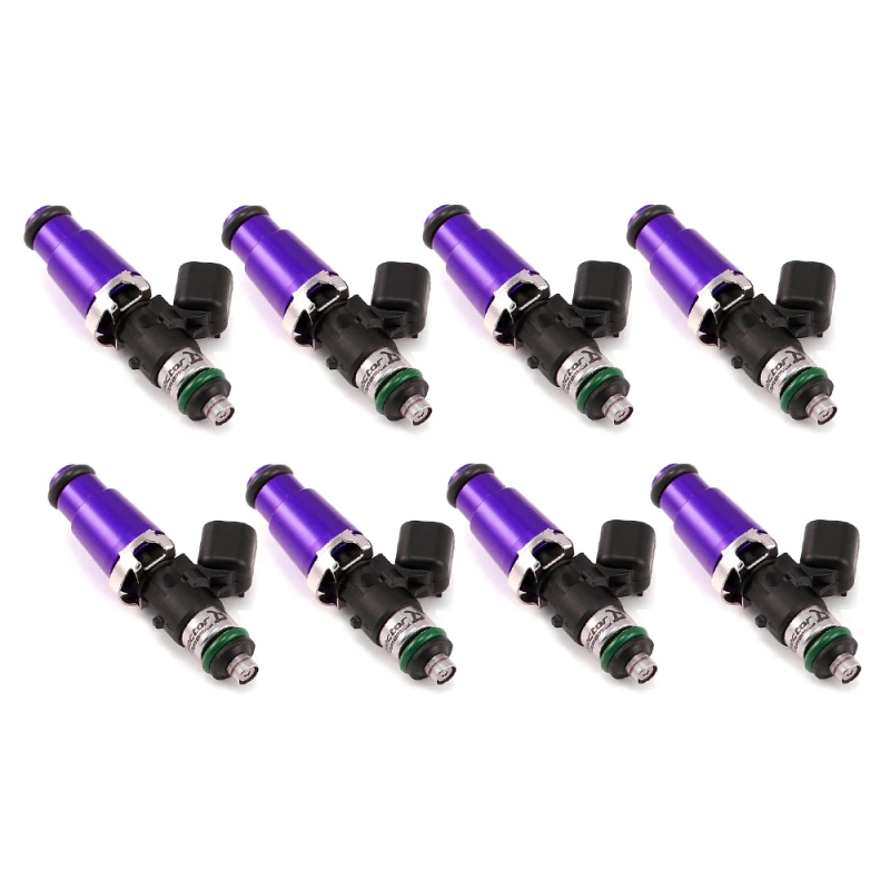 Injector Dynamics 1340cc Einspritzdüsen – 60mm Länge – 14mm Purple Top – 14mm Untere O-Ring (Set of 8)