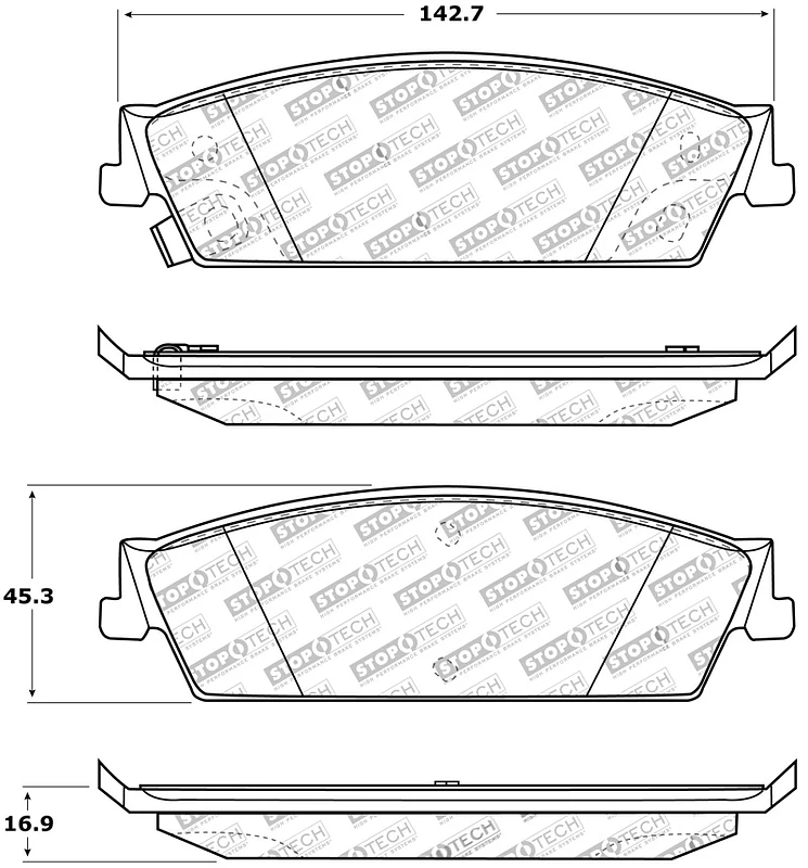stoptech_309.11940-6794e716a058b StopTech Sport Brake Pads w/Shims and Hardware - Front